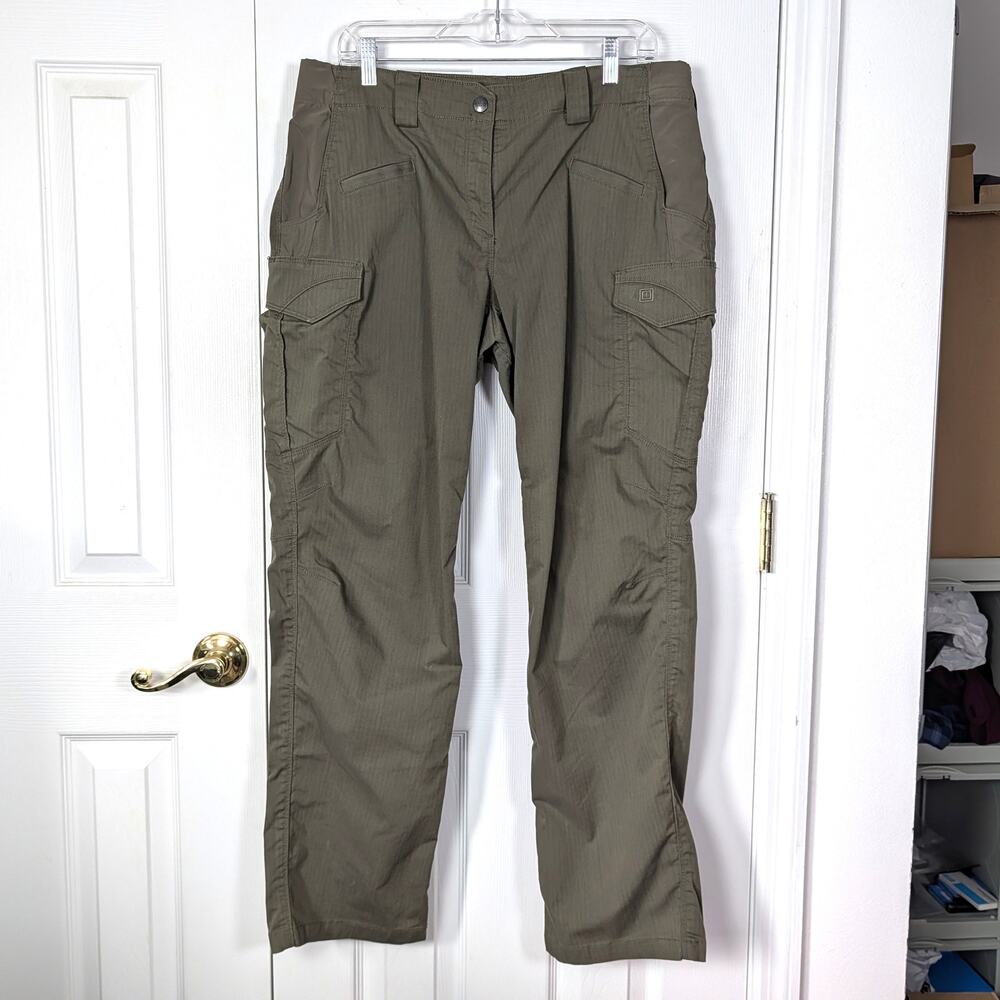 5.11 Tactical Women's Ripstop Cargo Pants - Olive Green - Size 14 Regular